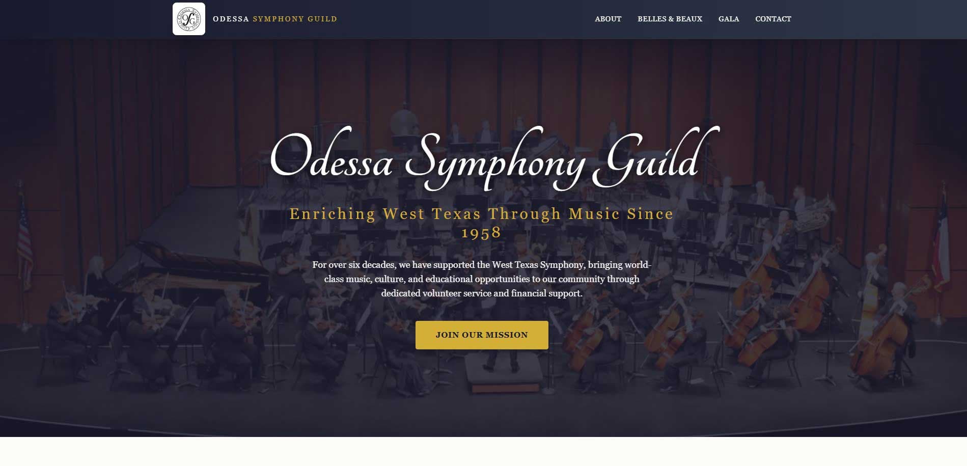 Odessa Symphony Guild Belles & Beaux platform